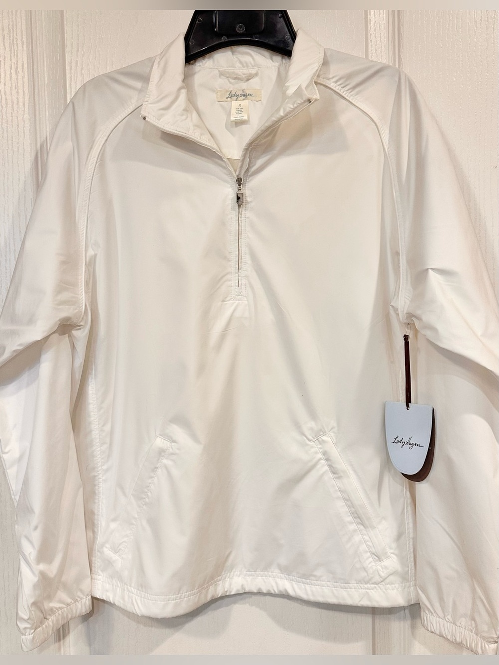 NWT LADY HAGEN Cream Quarter-Zip Windshirt